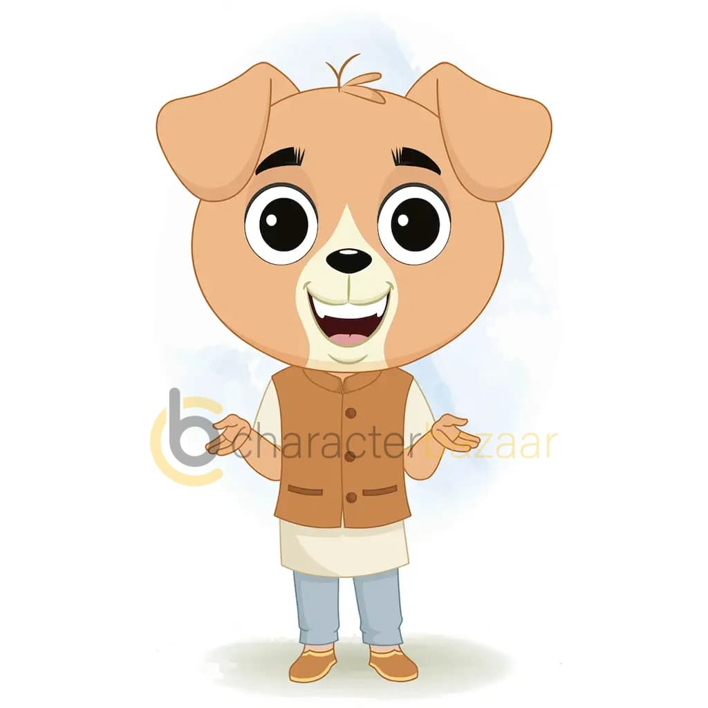 A cute little dog talking animated cartoon character aka tara the dog