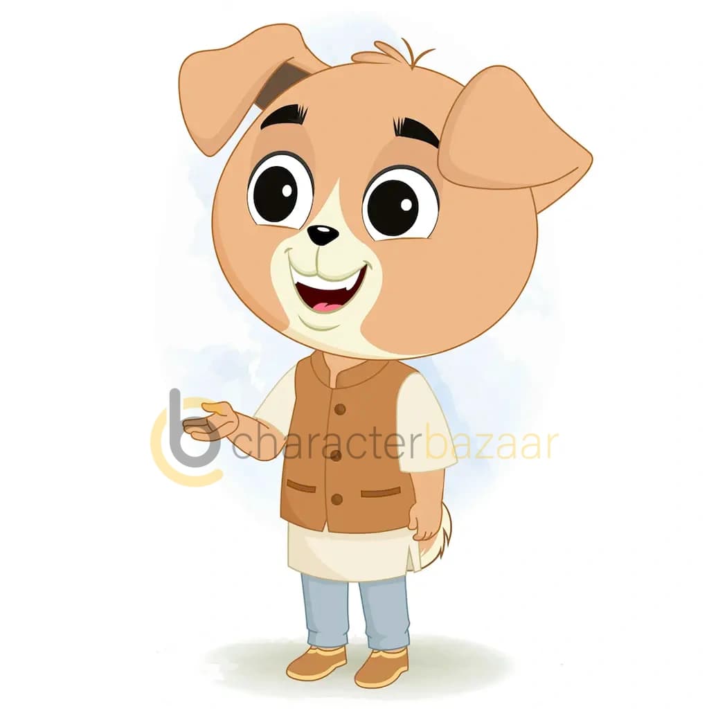 A cute little dog talking animated cartoon character aka tara the dog 3/4