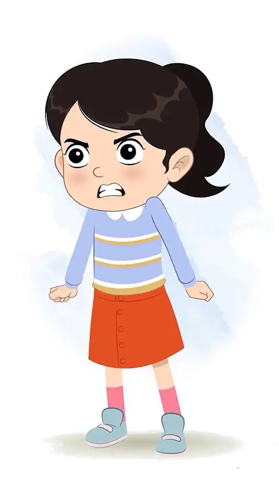 An angry Little girl animated cartoon character aka jiya 3/4