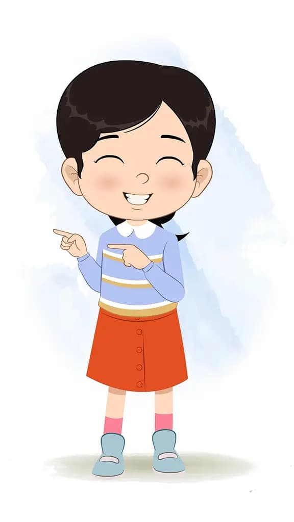 A little girl dancing animated cartoon character aka jiya