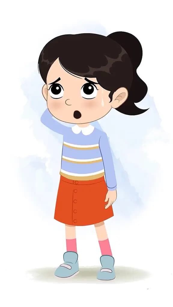 A confused little girl animated cartoon character aka jiya 3/4