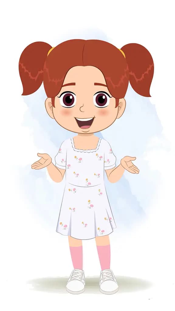 A cute girl talking animated cartoon character aka kira