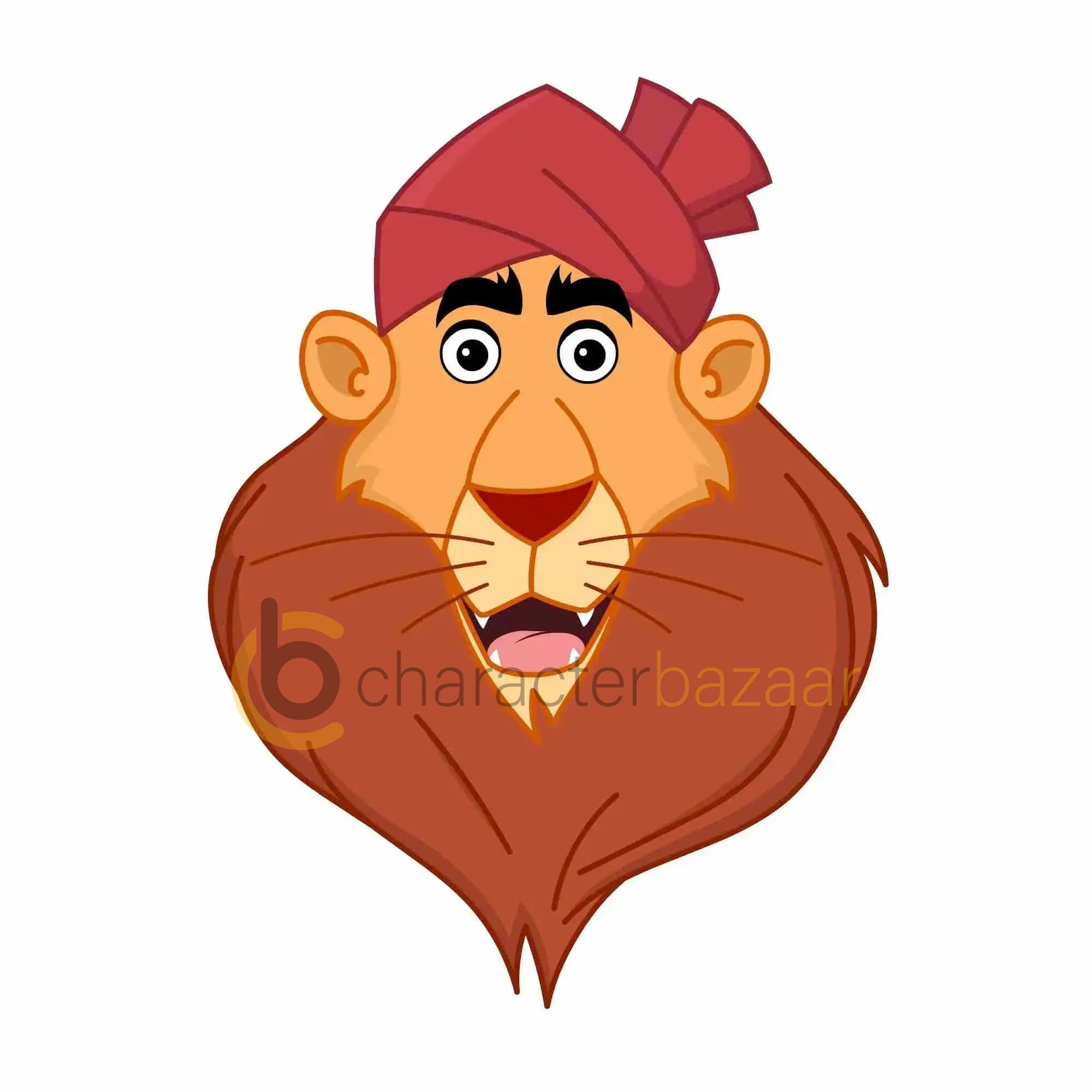 lion in clothes animated cartoon face with different facial expressions