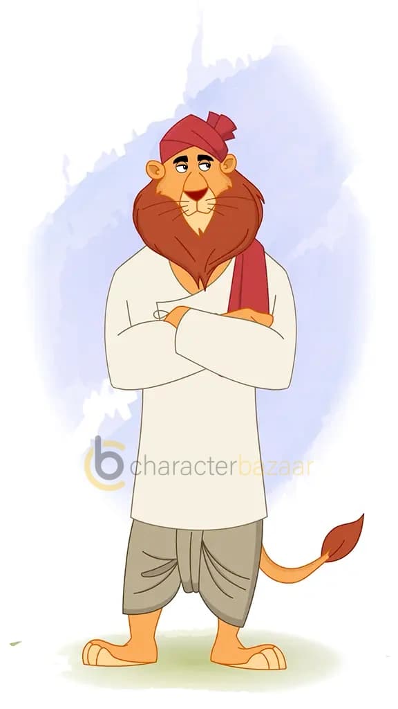 annoyed lion front animated cartoon character