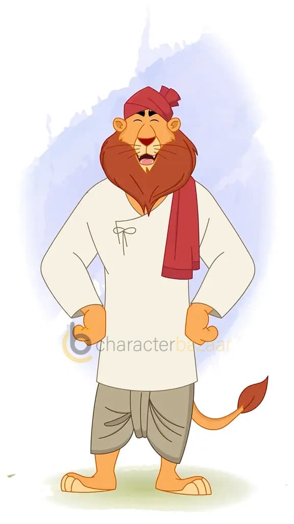 laughing lion animated cartoon character