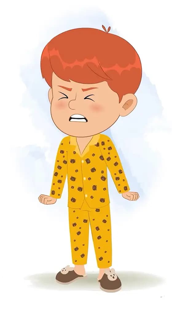 An angry little boy animated cartoon character aka max 3/4