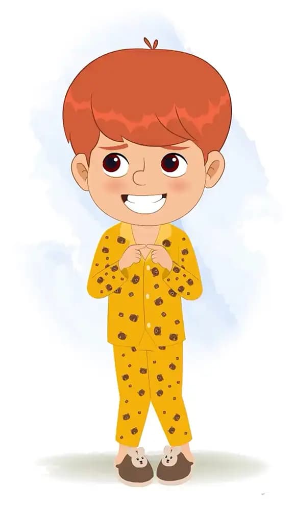 A shy little boy animated cartoon character aka max