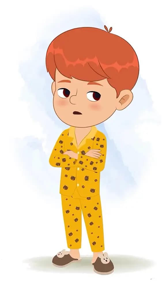An annoyed little boy animated cartoon character aka max 3/4