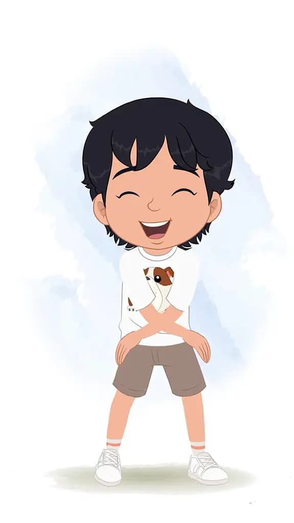 A cool boy dancing animated cartoon character aka min min