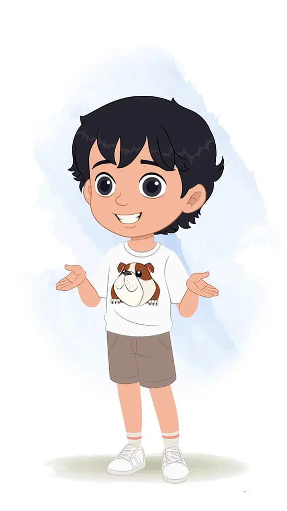 A cool boy talking animated cartoon character aka min min 3/4