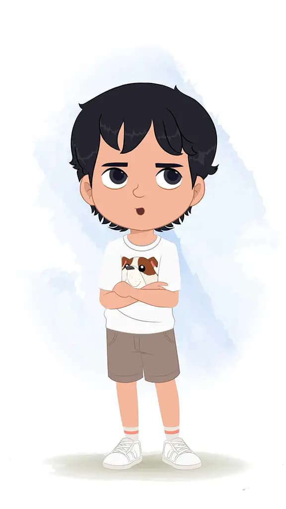 An annoyed cool boy animated cartoon character aka min min