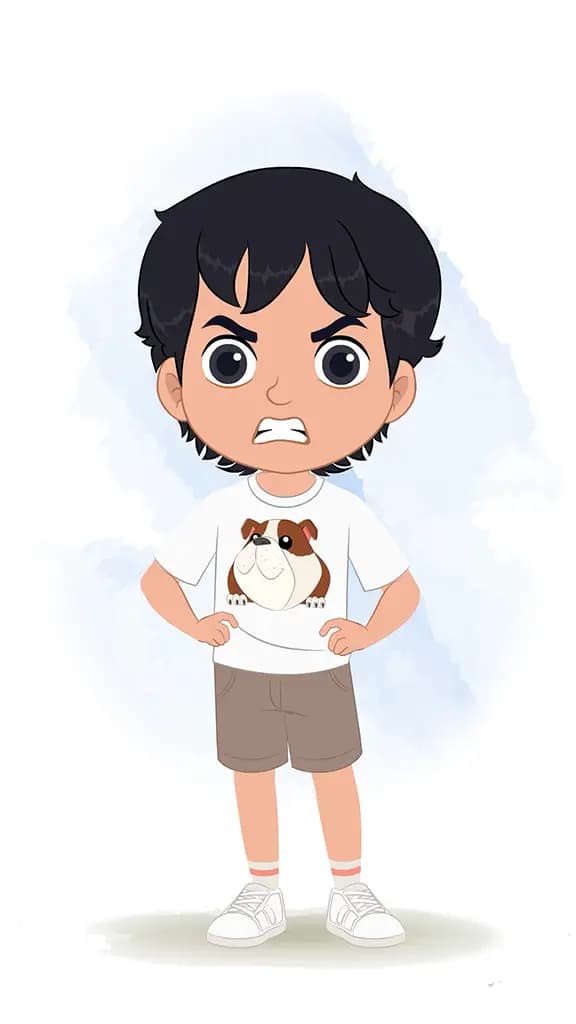 An Angry Cool Boy animated cartoon character aka min