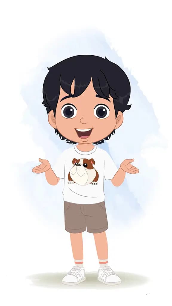 A cool boy talking animated cartoon character aka min min