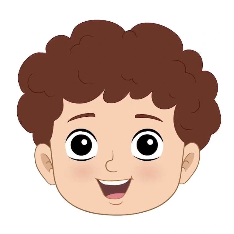 A smart boy animated cartoon face with different facial expressions aka roni