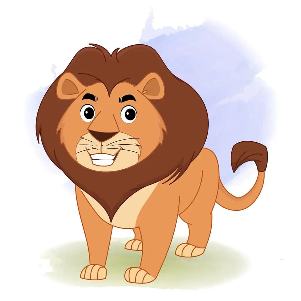 cute lion talking animated cartoon character