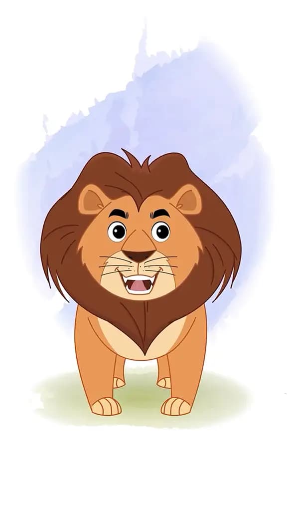 cute lion talking animated cartoon character