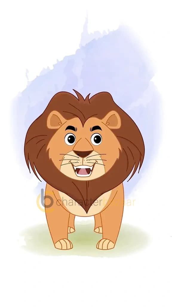 cute lion talking animated cartoon character