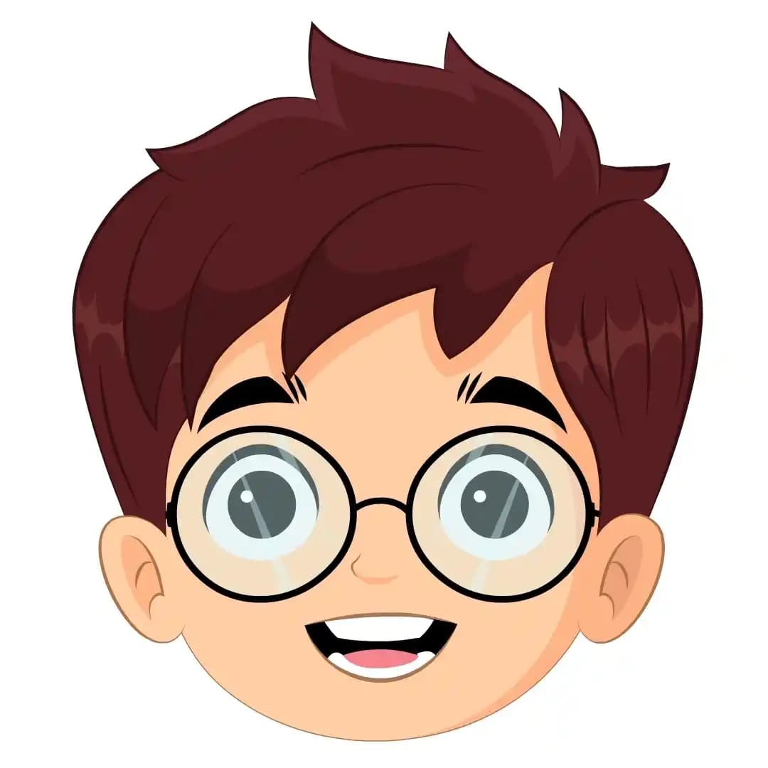 A little boy animated cartoon face with different facial expressions aka harry