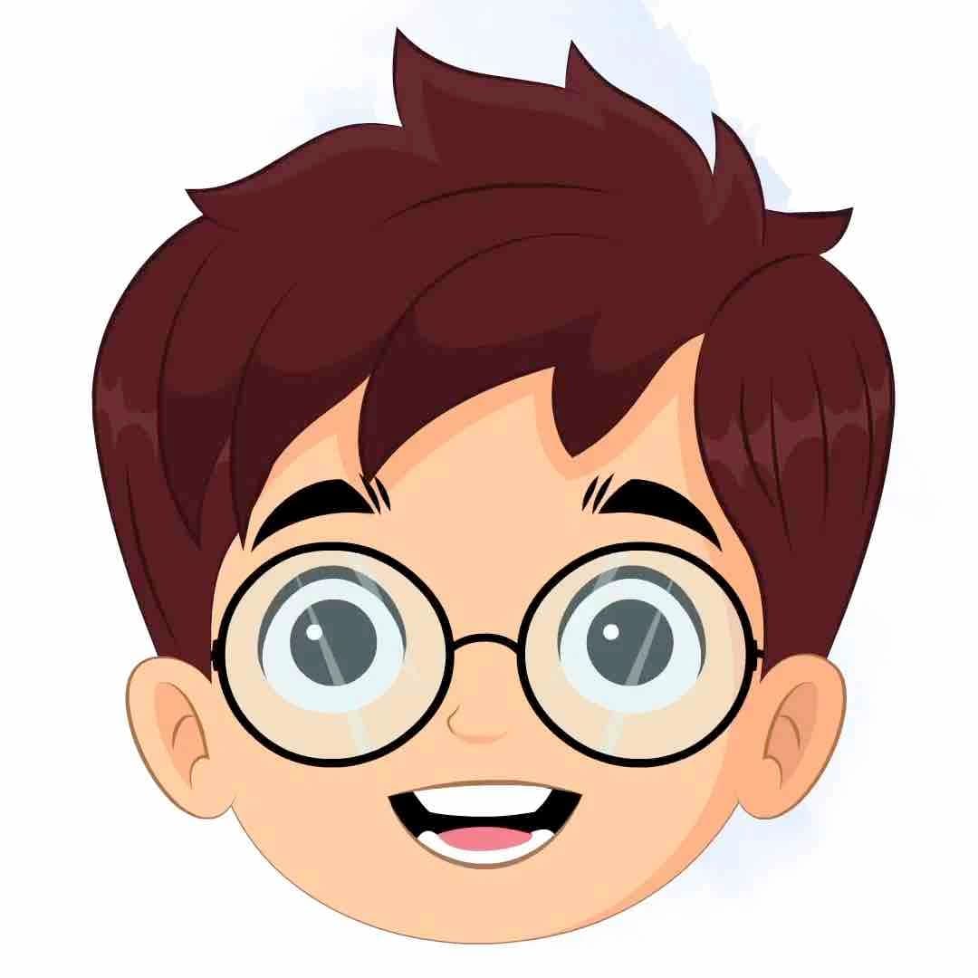 A cute boy animated cartoon face with different facial expressions aka harry