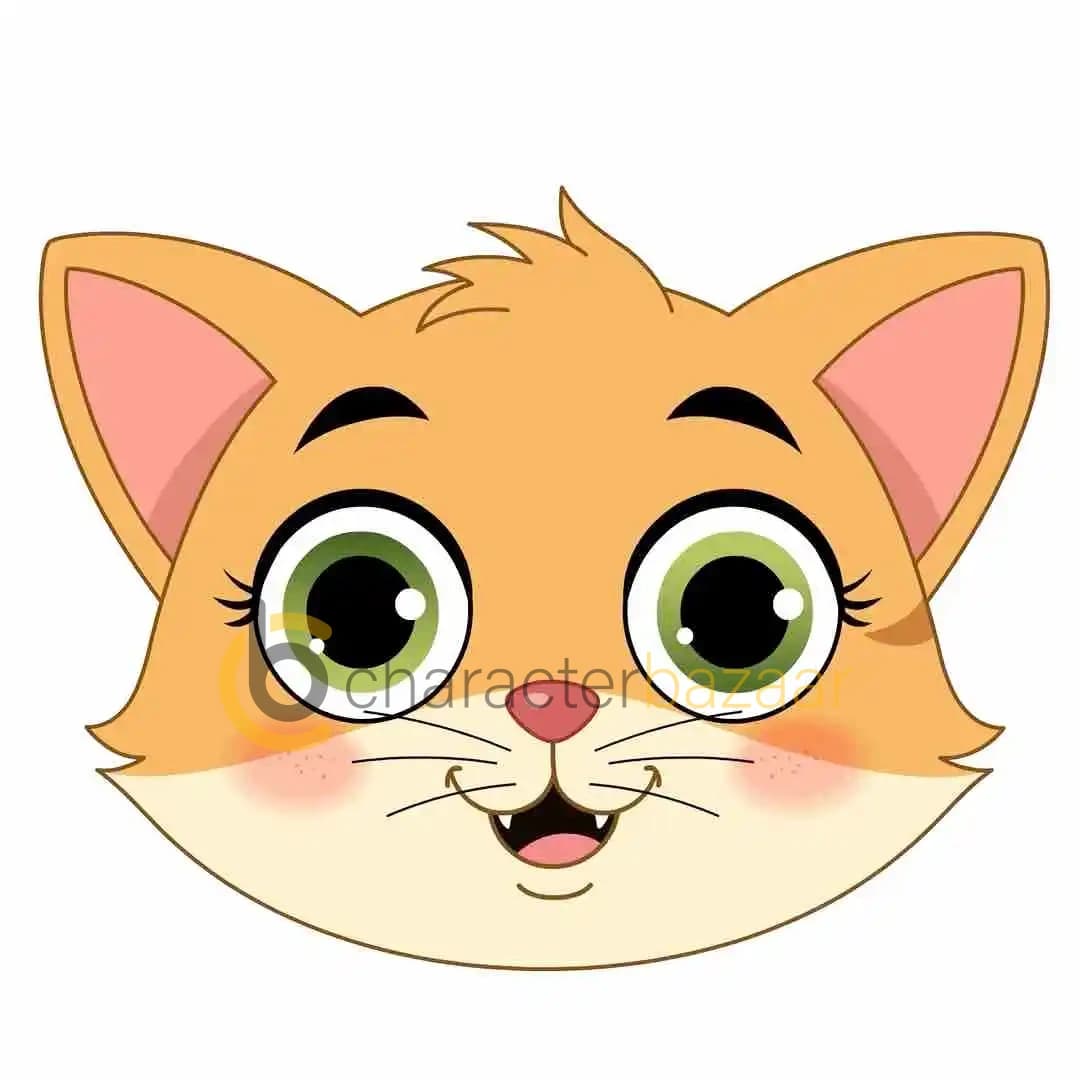 A cat face expressions animated cartoon character vector AKA Coco The Cat