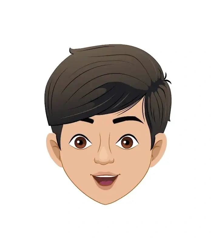 An Indian teenage boy animated cartoon face with different facial expressions AKA mannu