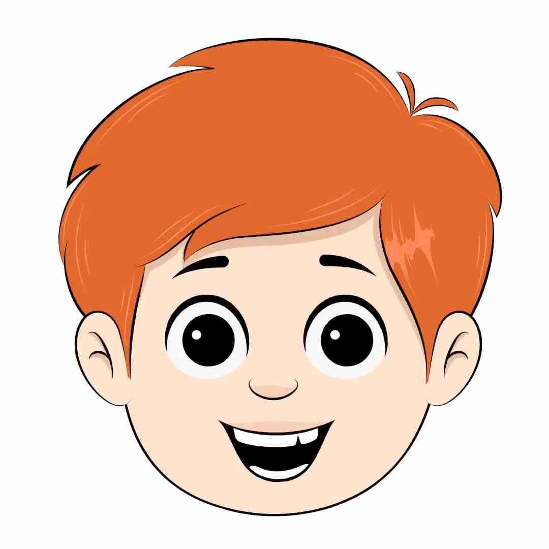 A smart boy animated cartoon face with different facial expressions aka adit