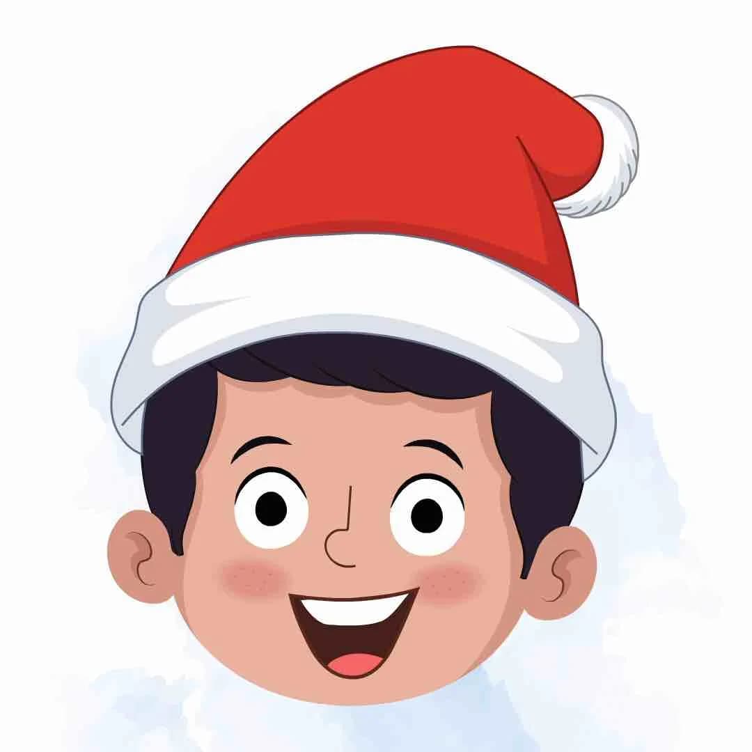 A christmas boy animated cartoon face with different facial expressions aka tim