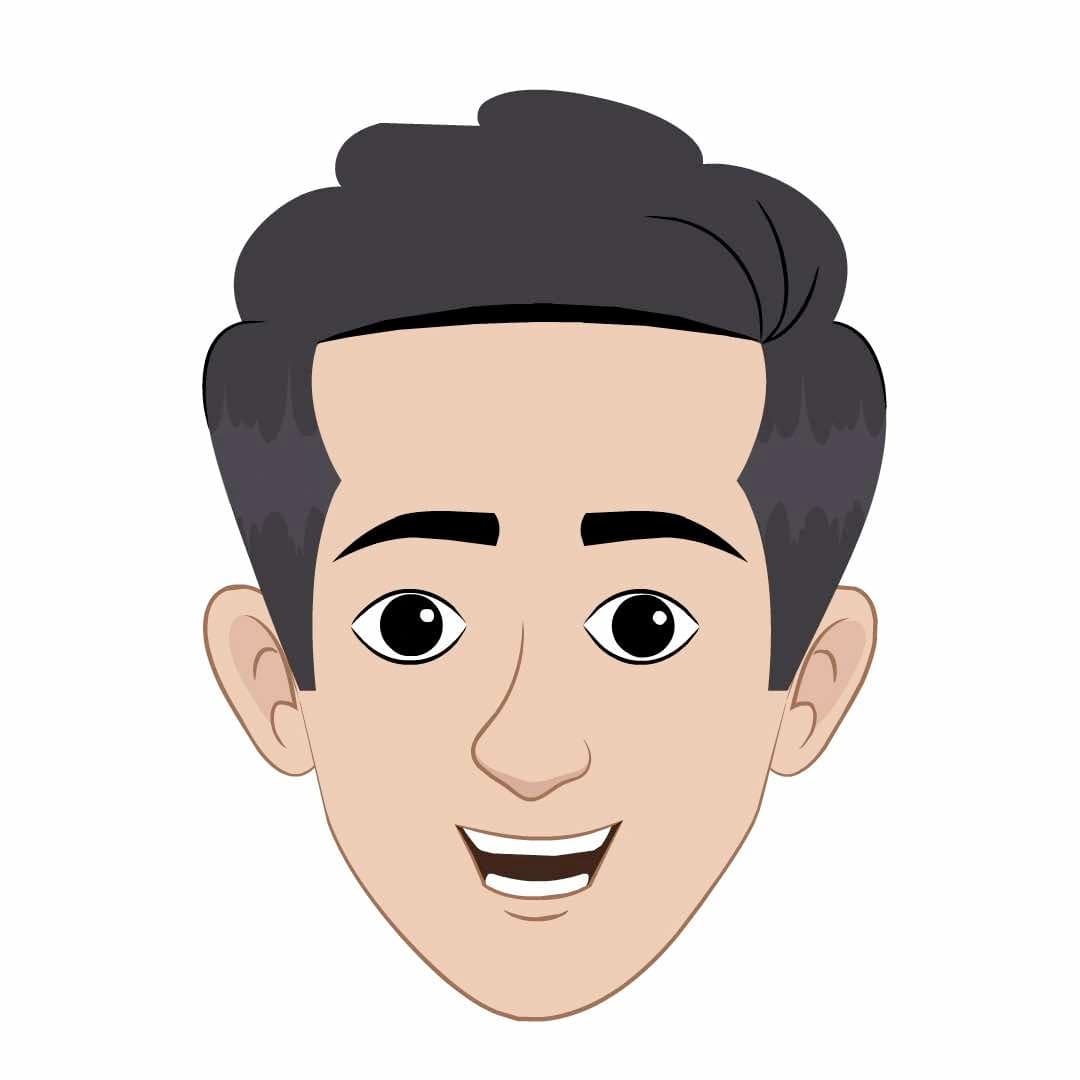 A teenage boy animated cartoon face with different facial expressions aka rishi