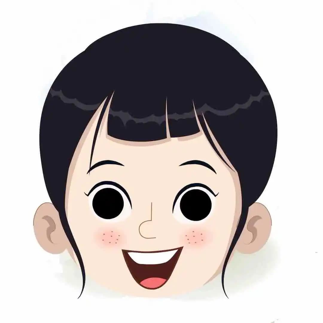 A cute Indian girl animated cartoon face with different facial expressions aka lilly