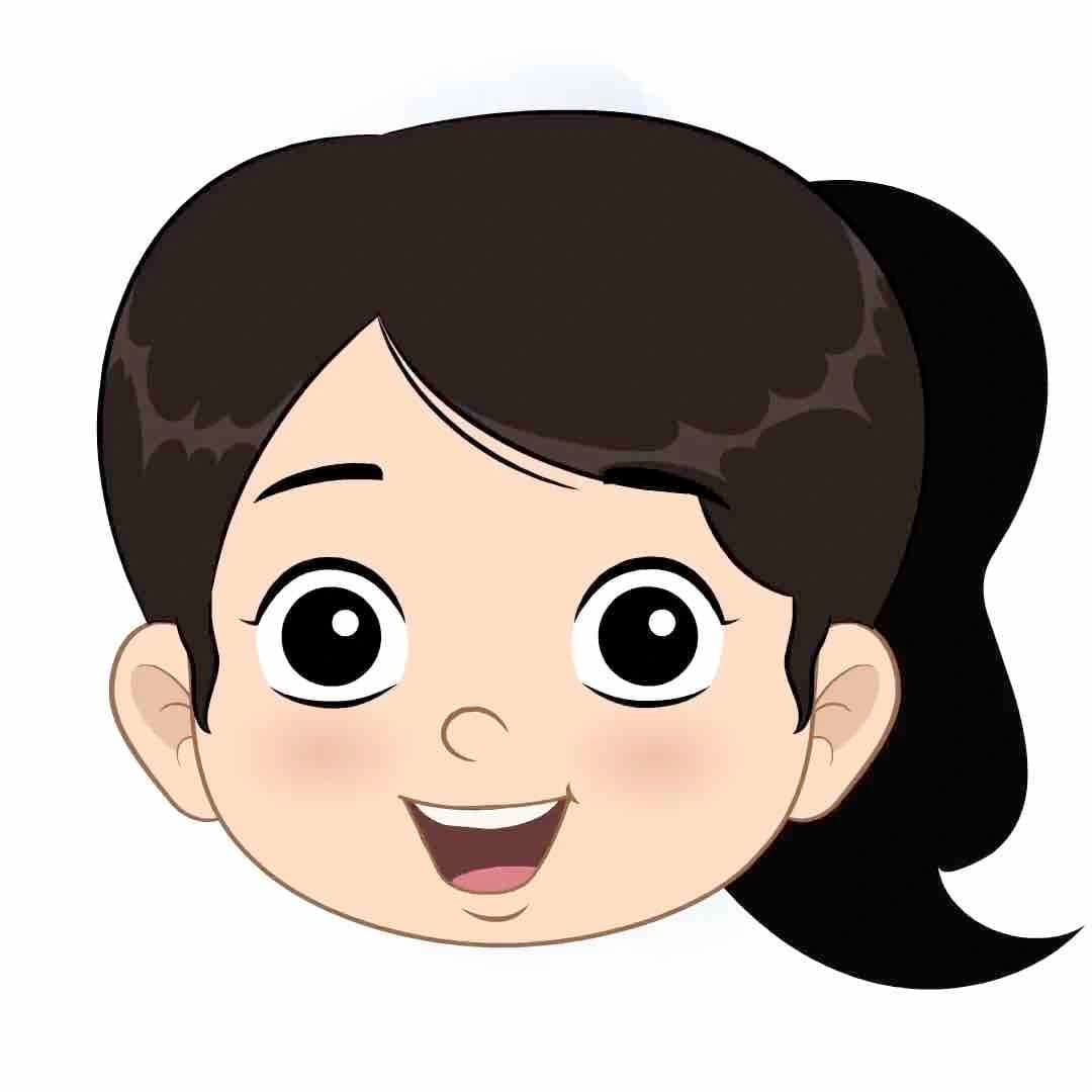 A little girl animated cartoon face with different facial expressions aka jiya