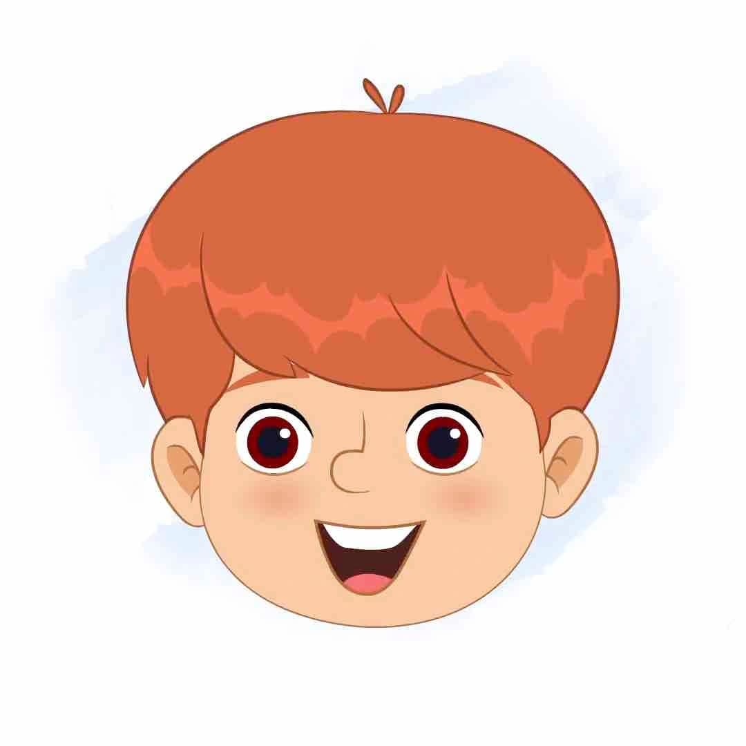 A little boy animated cartoon face with different facial expressions aka max