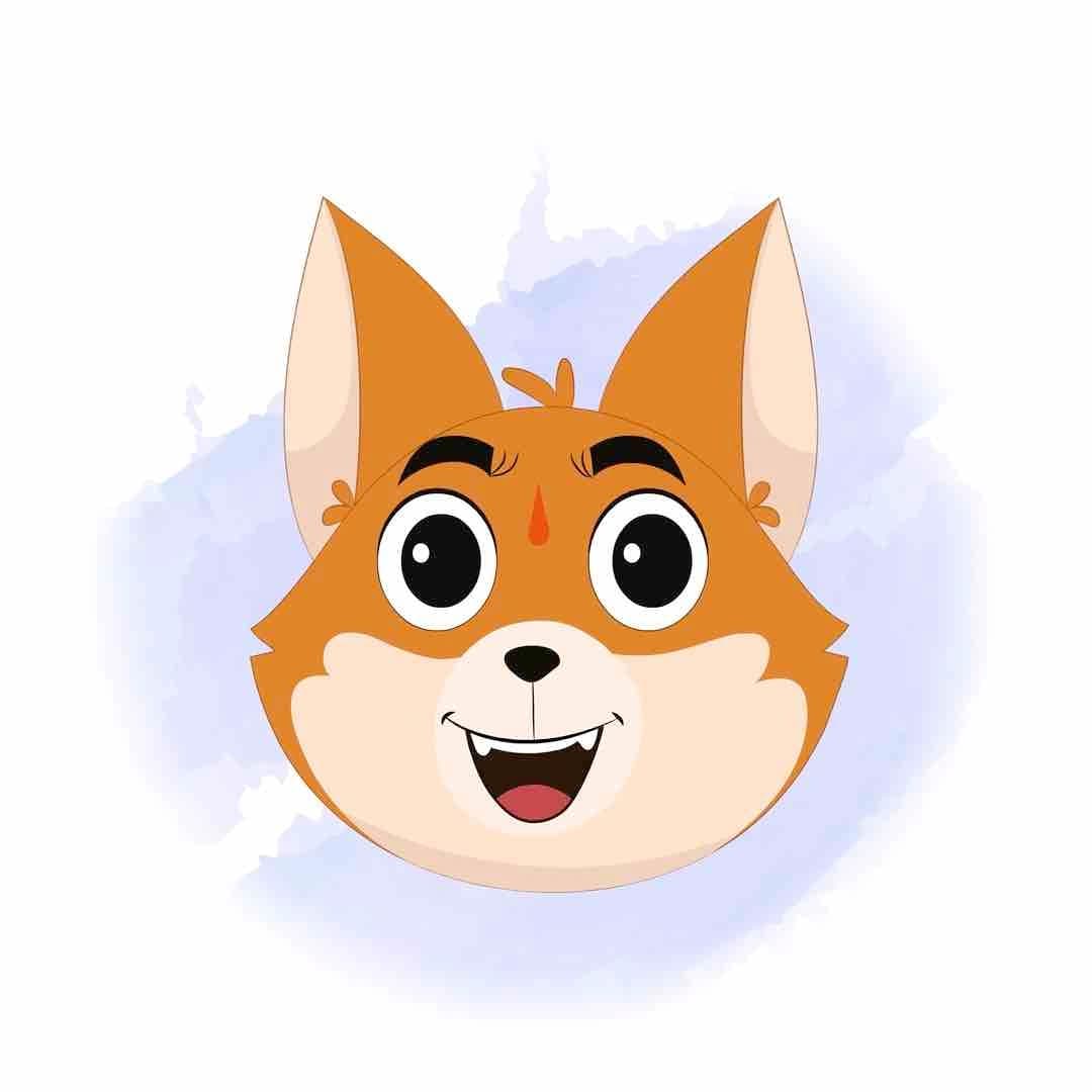 A little dog animated cartoon face with different facial expressions aka dodo the dog