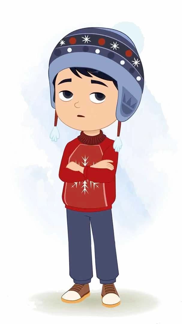 A cute annoyed boy animated cartoon character aka ishaan 3/4