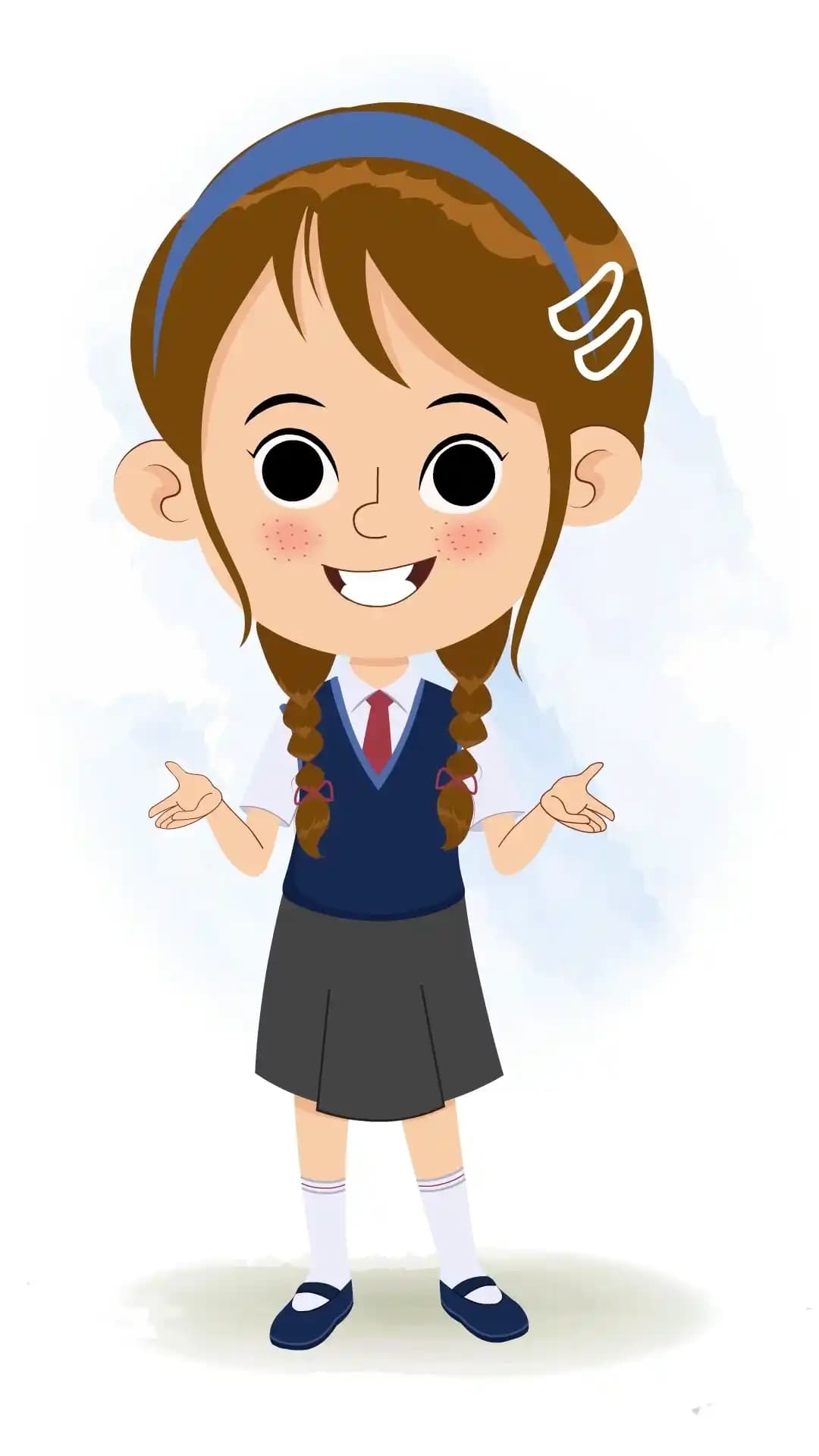 A little brown hair girl talking animated cartoon character aka nancy