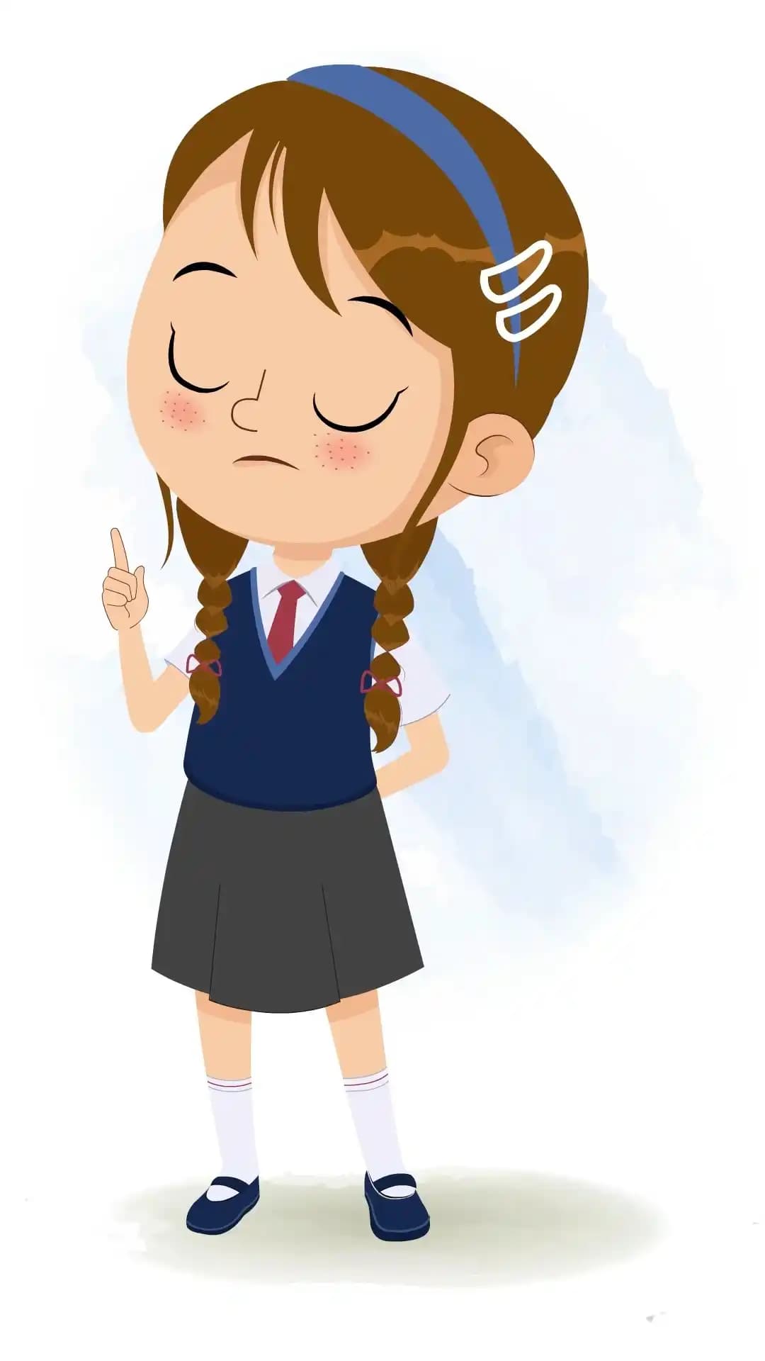 A little brown hair girl saying no animated cartoon character aka nancy