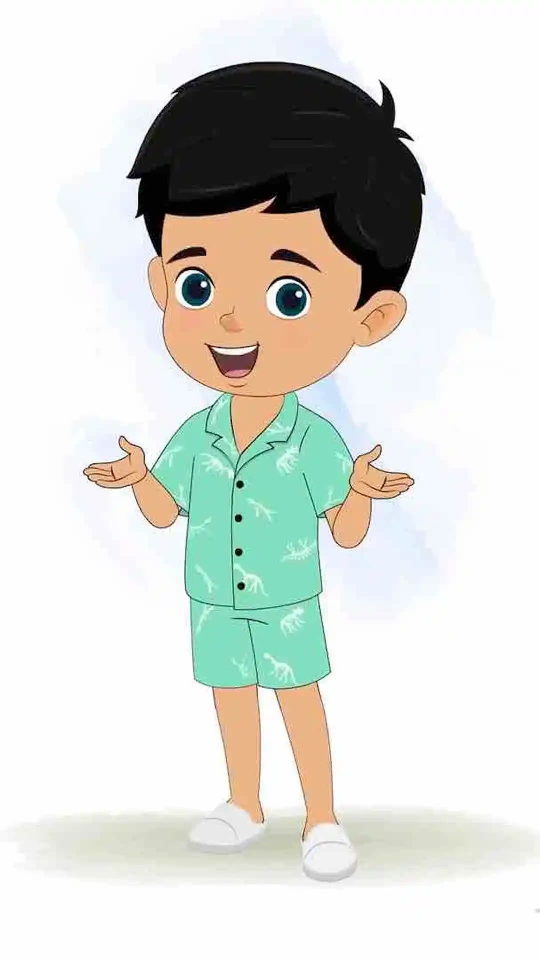 A cute little boy talking animated cartoon character aka rohan 3/4
