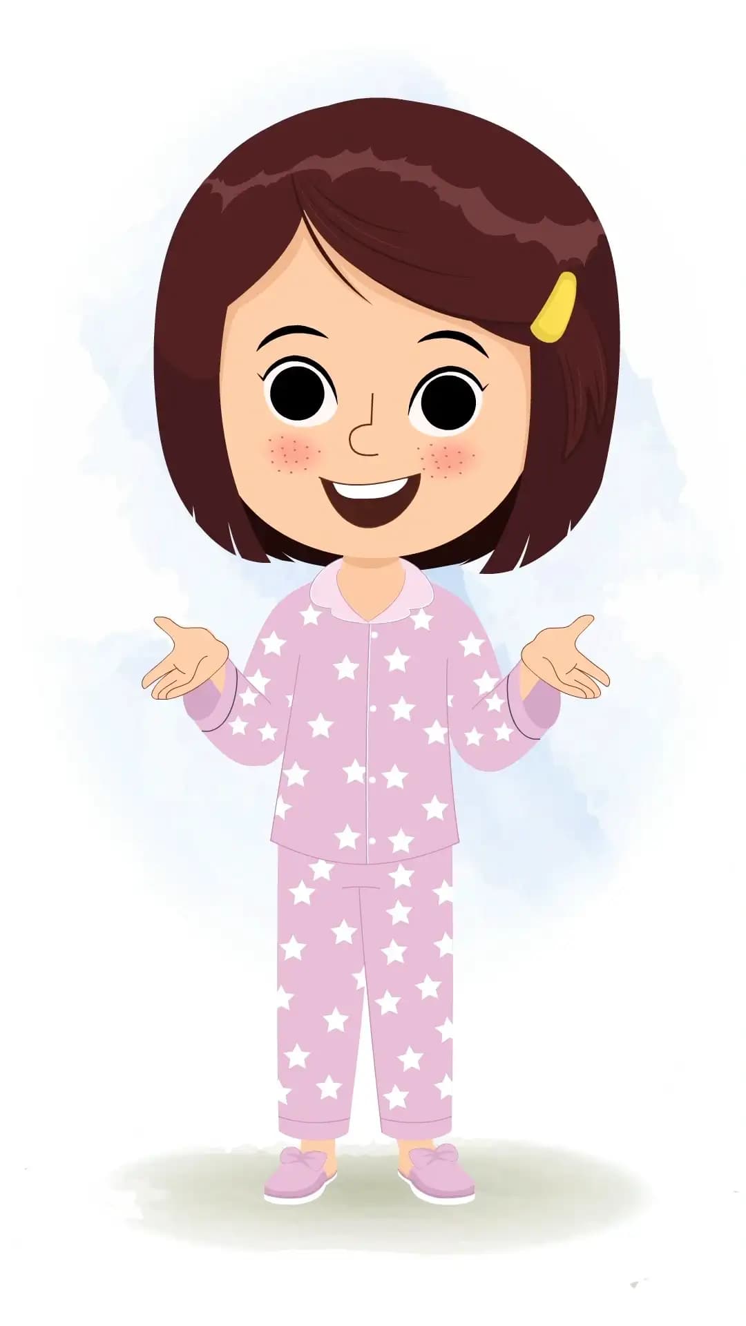 A cute girl talking animated cartoon character aka misti