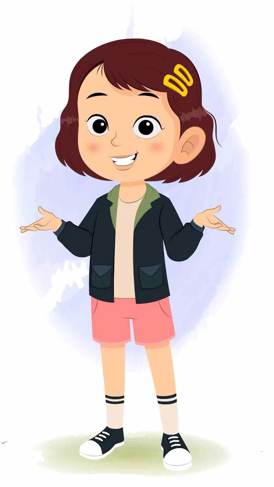 A cute girl talking animated cartoon character aka zoya 3/4