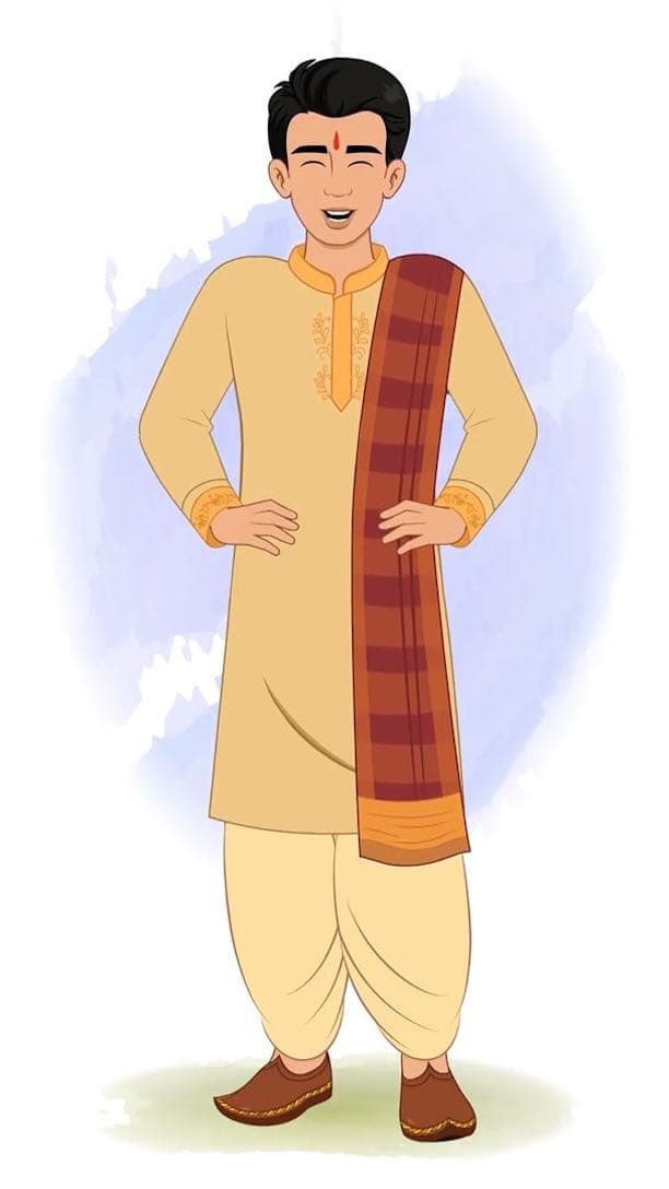 A young Indian boy laughing animated vector cartoon character AKA Karthikeyan