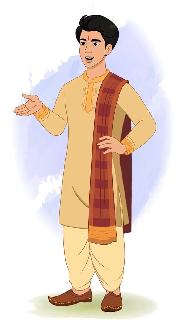 A young Indian boy talking animated character cartoon vector AKA Karthikeyan