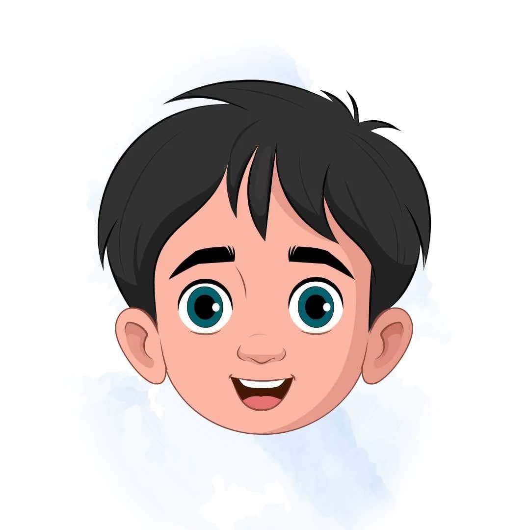 A little stylish boy face expression animated vector cartoon character AKA Ritvik