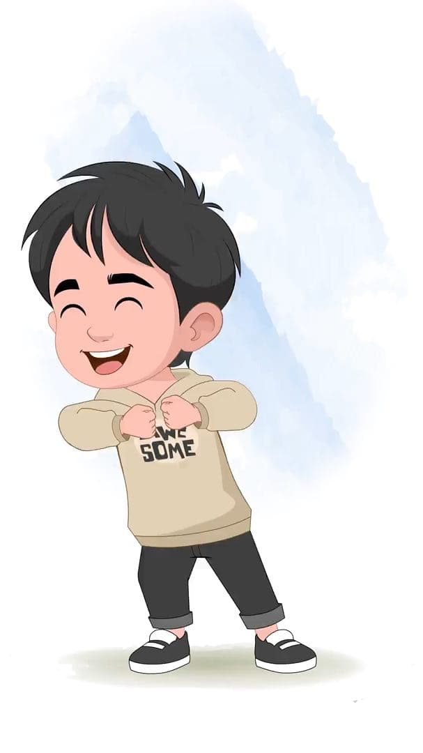 A little stylish boy dancing animated vector cartoon character AKA Ritvik