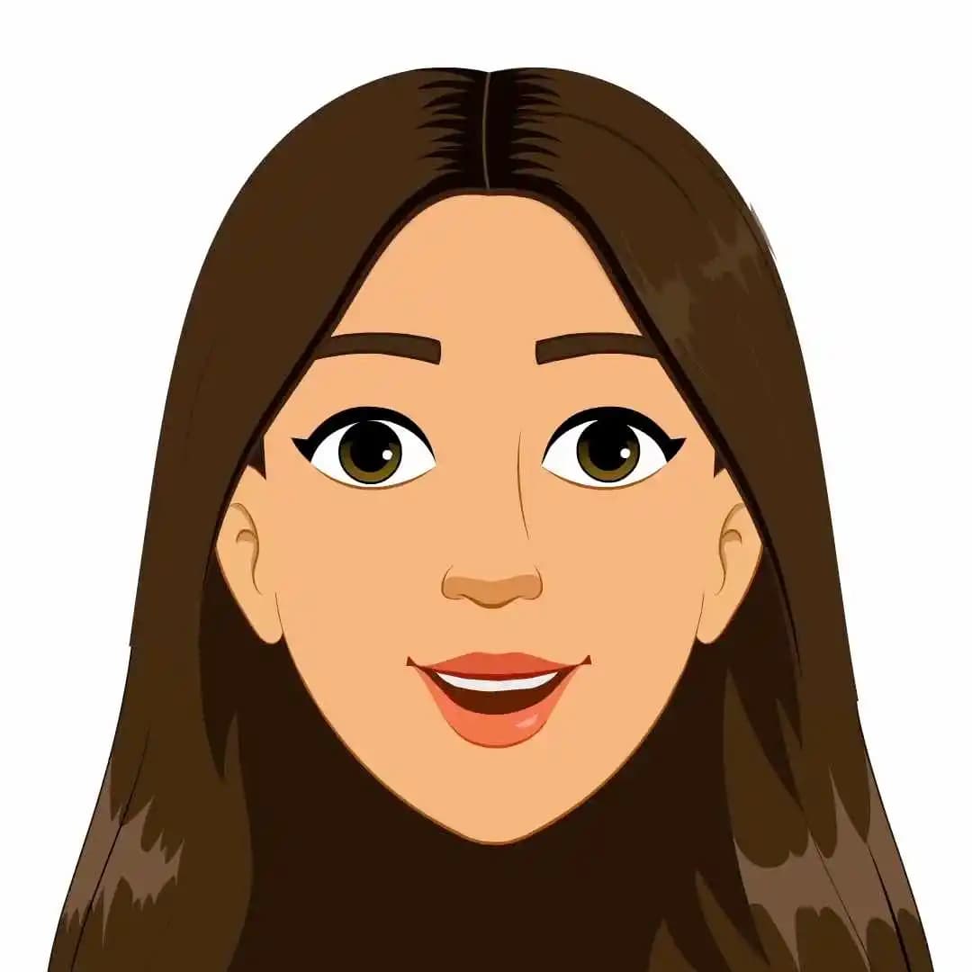 A pretty woman in pink sweater face expression animated vector cartoon character AKA Senorita