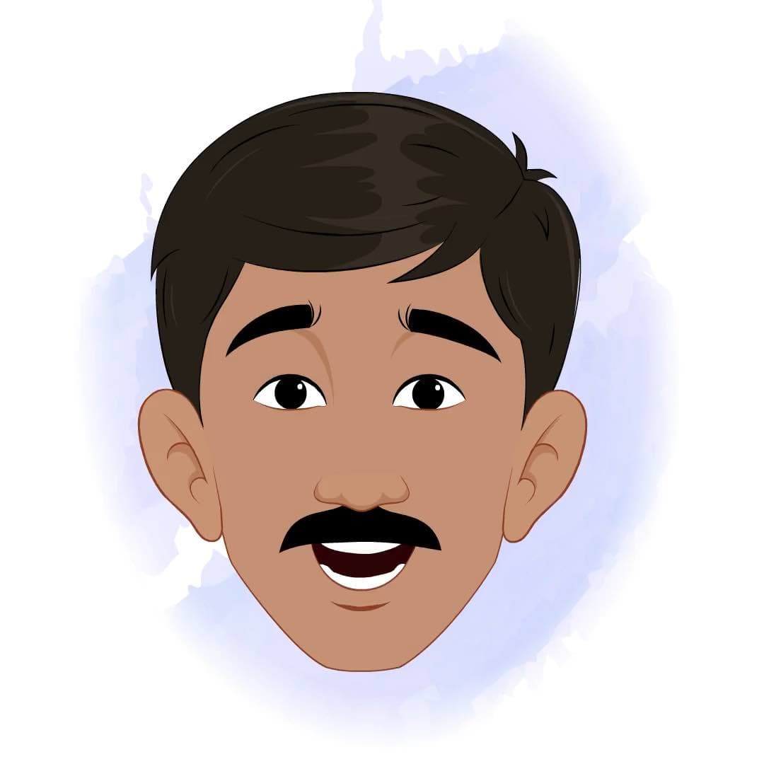 A young Indian farmer face expression animated vector cartoon character AKA Ramesh