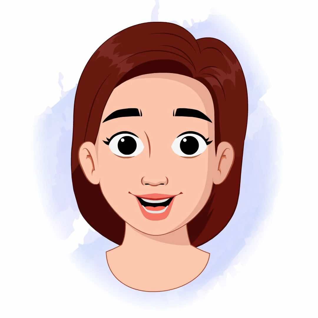 An American woman face expression animated vector cartoon character AKA Jasmine