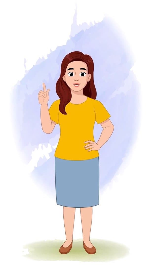 An American woman talking animated vector cartoon character AKA Jasmine