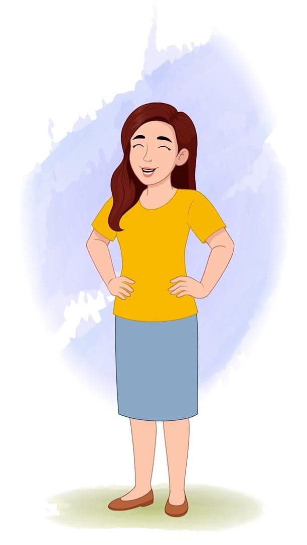An American woman laughing animated vector cartoon character AKA Jasmine