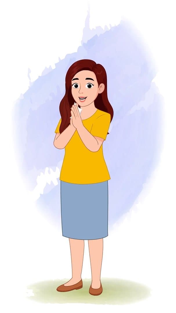 An American woman clapping animated vector cartoon character AKA Jasmine