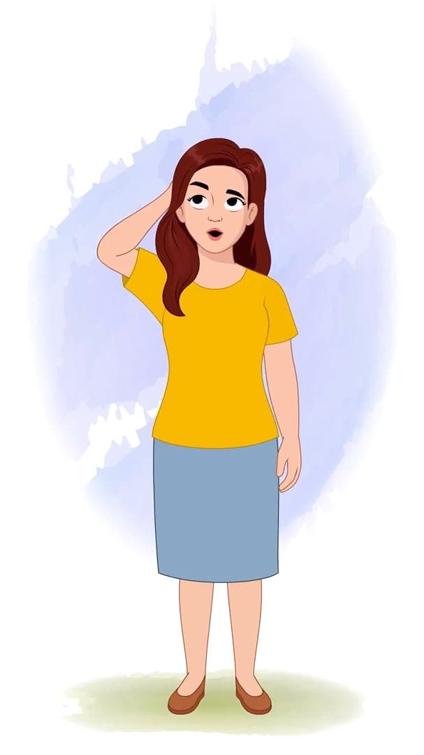 An American woman confused animated vector cartoon character AKA Jasmine