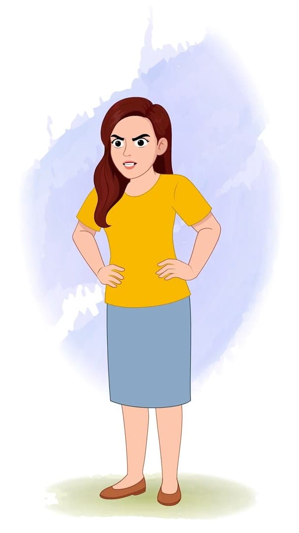 An American angry woman animated vector cartoon character AKA Jasmine